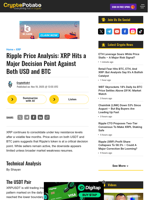 Ripple Price Analysis: XRP Hits a Major Decision Point Against Both USD and BTC