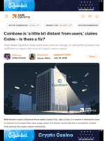 Coinbase is 'a little bit distant from users,' claims Cobie - Is there a fix? - AMBCrypto