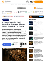 Ether-Centric DAT Bitmine Breaks Ahead With Fresh ETH Grab – Bitcoin News