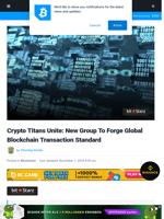 Crypto Titans Unite: New Group To Forge Global Blockchain Transaction Standard