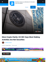 Crypto Clarity: SEC Says Staking Activities Not Securities