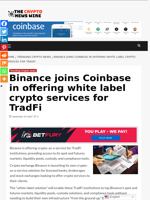 Binance joins Coinbase in offering white label crypto services for TradFi - The Crypto News Wire