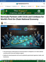 Bermuda Partners with Circle and Coinbase for World’s First On-Chain National Economy - TheNewsCrypto