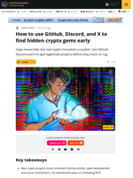 How to Use GitHub, Discord, and X to Find Hidden Crypto Gems Early