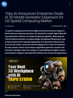 Tripo AI Announces Enterprise-Grade AI 3D Model Generator Expansion for US Spatial Computing Market | Visionary Financial