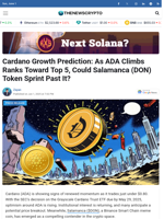 Cardano Growth Prediction: As ADA Climbs Ranks Toward Top 5, Could Salamanca (DON) Token Sprint Past It?