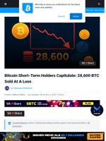 Bitcoin Short-Term Holders Capitulate: 28,600 BTC Sold At A Loss | Bitcoinist.com
