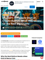 ChatGPT-5 Predicts Start of Crypto Bullrun: What This Means for the Next Big Crypto | Live Bitcoin News