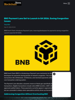 BSC Payment Lane Set to Launch in Q4 2026, Easing Congestion Issues - Blockchain.News