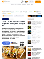 The TACO Trade Strikes Again? Analysts Weigh In – Economics Bitcoin News