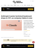 Anthropic's junior technical headcount drops to 14% as company triples in size