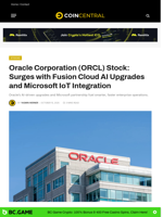 Oracle Corporation (ORCL) Stock: Surges on Fusion Cloud AI Upgrades and Microsoft IoT Integration