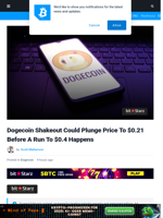 Dogecoin Shakeout Could Plunge Price To $0.21 Before A Run To $0.4 Happens | Bitcoinist.com