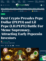 Best Crypto Presales Pepe Dollar (PEPD) and Lil Pepe (LILPEPE) Battle For Meme Supremacy, Attracting Early Pepecoin Investors - Crypto Daily