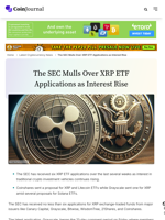 The SEC Mulls Over XRP ETF Applications as Interest Rise - CoinJournal