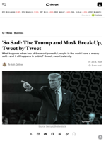 'So Sad': The Trump and Musk Break-Up, Tweet by Tweet - Decrypt