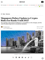 Singapore Delays Update to Crypto Rules for Banks Until 2027 - Decrypt