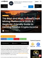 The Best and Most Trusted Cloud Mining Platforms in 2025: A Beginner-Friendly Guide to Earning Passive Crypto Income | Live Bitcoin News