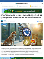 DOGE Hits $0.20 on Bitcoin‑Led Rally—Ozak AI Quietly Gains Steam as the AI Token to Watch