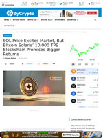 SOL Price Excites Market, But Bitcoin Solaris’ 10,000 TPS Blockchain Promises Bigger Returns