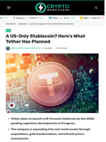 A US-Only Stablecoin? Here’s What Tether Has Planned - Crypto News Flash