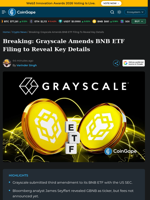 Breaking: Grayscale Amends BNB ETF Filing to Reveal Key Details
