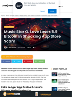 Music Star G. Love Loses 5.9 Bitcoin in Shocking App Store Scam | Live Bitcoin News