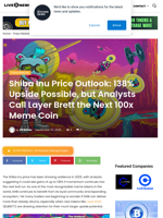 Shiba Inu Price Outlook: 138% Upside Possible, but Analysts Call Layer Brett the Next 100x Meme Coin | Live Bitcoin News