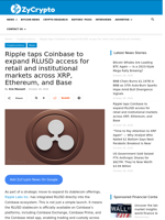 Ripple taps Coinbase to expand RLUSD access for retail and institutional markets across XRP, Ethereum, and Base ⋆ ZyCrypto