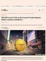 Trump team dumps $2M in TRUMP tokens, More fall incoming?