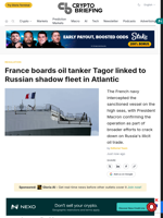 France boards oil tanker Tagor linked to Russian shadow fleet in Atlantic
