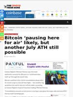 Bitcoin ‘pausing here for air’ likely, but another July ATH still possible - The Crypto News Wire