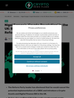Nigel Farage’s ‘Crypto Revolution’ in the UK: Bitcoin Reserve & Capital Gains Reform