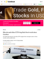 Bitcoin and ether ETFs log their best week since October, with nearly $2 billion in inflows