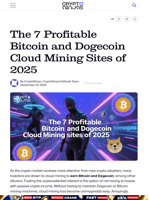 The 7 Profitable Bitcoin and Dogecoin Cloud Mining Sites of 2025 – CryptoNinjas