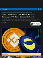 Terra Luna Classic Gets Major Binance Backing, LUNC Price Breakout Ahead?