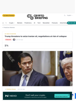 Trump threatens to seize Iranian oil, negotiations at risk of collapse