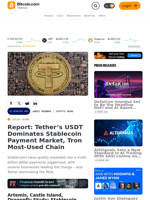 Report: Tether’s USDT Dominates Stablecoin Payment Market, Tron Most-Used Chain – Crypto News Bitcoin News