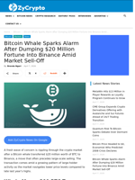Bitcoin Whale Sparks Alarm After Dumping $20 Million Fortune Into Binance Amid Market Sell-Off ⋆ ZyCrypto