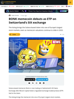 BONK Gets SIX Swiss ETP as 2025 Memecoin Market Sinks