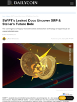 SWIFT’s Leaked Docs Uncover XRP & Stellar’s Future Role - DailyCoin