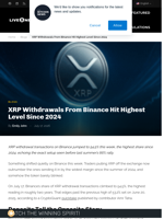 XRP Withdrawals From Binance Hit Highest Level Since 2024 | Live Bitcoin News