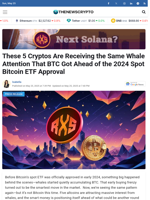 These 5 Cryptos Are Receiving the Same Whale Attention That BTC Got Ahead of the 2024 Spot Bitcoin ETF Approval