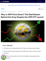Why is XRP Price Down? The Real Reason Behind the Drop Despite the XRP ETF Launch