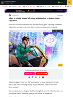 Uber CEO mulls using stablecoins to cut cost of moving money