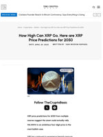 How High Can XRP Go, Here are XRP Price Predictions for 2050