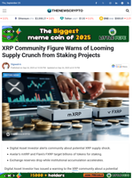 XRP Community Figure Warns of Looming Supply Crunch from Staking Projects