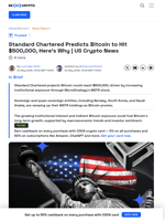 US Crypto News: Bitcoin to Reach $500,000, Standard Chartered