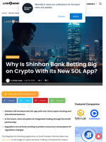 Why Is Shinhan Bank Betting Big on Crypto With Its New SOL App? | Live Bitcoin News