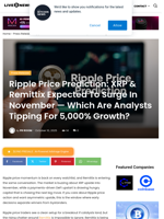 Ripple Price Prediction: XRP & Remittix Expected To Surge In November — Which Are Analysts Tipping For 5,000% Growth? | Live Bitcoin News